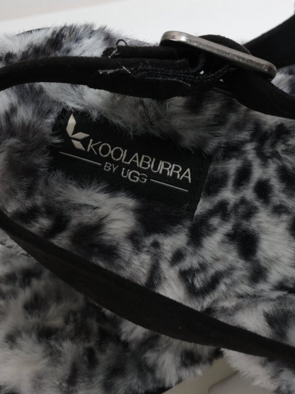 Koolaburra By UGG Fuzzed Out Cheetah Women's Size 9 Black White Slide Sand - Picture 5 of 11